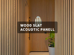 Modern Kayu Slat Panel Akustik Melamin Finish Pengurangan Kebisingan