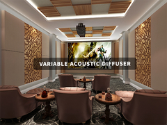 OEM Upgrade Sound Clarity Panel Diffuser Akustik Kayu untuk Studio Rekaman