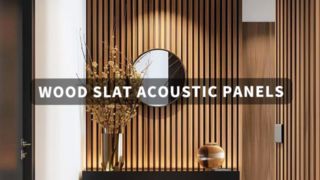 Panel Kayu Akustik Berpalang Dinding Plafon