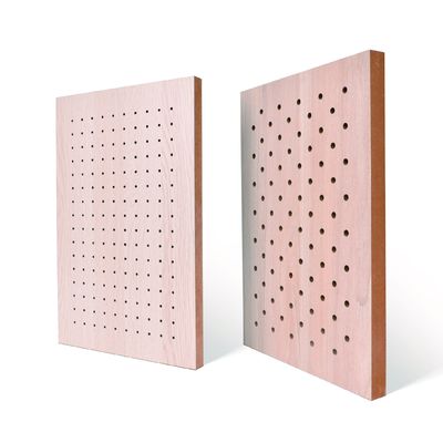 Struktur Lubang Bulat Panel Kayu Perforasi Akustik 2400mm 0.9NRC CE FSC