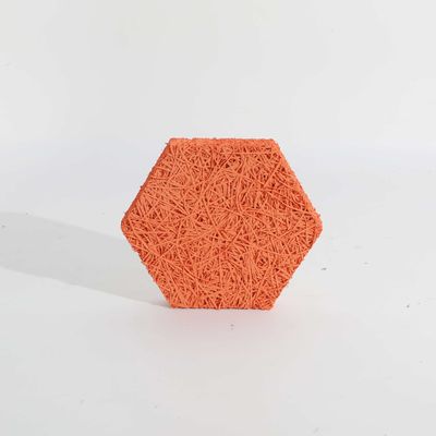 High Impact Resistance Kayu Wol Akustik Panel Dinding Bentuk Hexagon Untuk Dekorasi Hotel