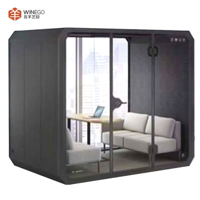 ECO Friendly Enam Orang Acoustic Booth, Portable Soundproof Room Untuk Kantor