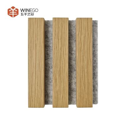 Modern Kayu Mewah Slat Panel Akustik Elegant Veneer Finish Untuk Studio