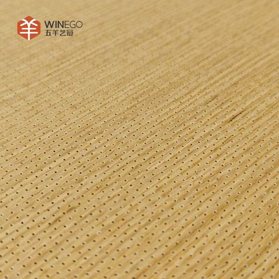 Panel dinding akustik micro perforated modern dengan finishing veneer untuk ruang pertemuan